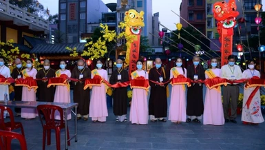 Khai mạc "Phố ông đồ" - Tết Tân Sửu (năm 2021) tại Việt Nam Quốc Tự - Ảnh: B.Toàn/ BGN