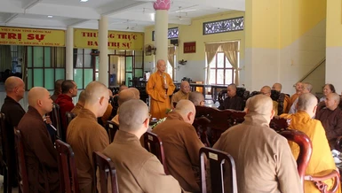 Ban Trị sự GHPGVN tỉnh họp triển khai Phật sự tại Trụ sở chùa Tỉnh Hội (TP.Biên Hòa)