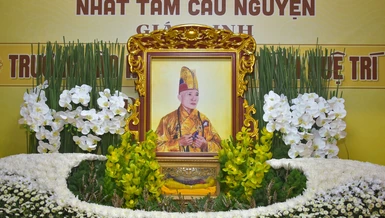 Di ảnh Hòa thượng Thích Huệ Trí - Ảnh: Quảng Đạo/BGN