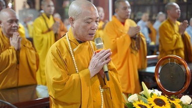 Hòa thượng Thích Bảo Nghiêm chứng minh, chủ trì lễ tạ pháp khóa An cư kiết hạ tại tổ đình Bồ Đề