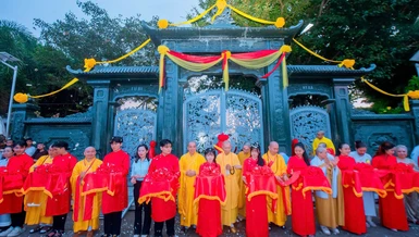 Cắt băng khánh thành tam quan chùa Giác Hoa sau 1 năm khởi công xây dựng