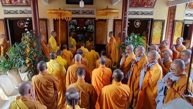 Chư Tăng Ni tại Lễ tưởng niệm húy nhật lần thứ 2 Trưởng lão Hòa thượng Thích Ngộ Tánh