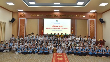 Hơn 100 em thanh thiếu niên tham gia khóa tu "Tuổi trẻ" lần thứ I tại chùa Long Phước