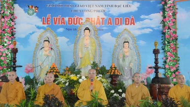 Chư tôn đức chứng minh, tham dự khai mạc pháp hội Khánh đản Đức Phật A Di Đà