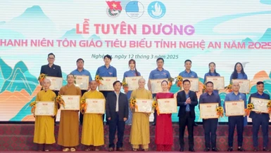 Nghệ An: Tuyên dương thanh niên tôn giáo tiêu biểu toàn tỉnh năm 2025