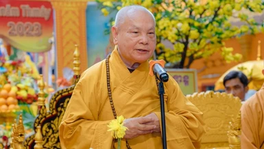 Trưởng lão Hòa thượng Thích Thiện Nhơn, Phó Pháp chủ Hội đồng Chứng minh, Chủ tịch Hội đồng Trị sự GHPGVN - Ảnh: Đăng Huy