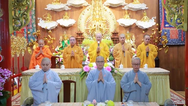 Ban Hướng dẫn Phật tử TP.HCM thăm đạo tràng Quan Âm tu viện, Q.Phú Nhuận
