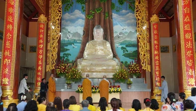 Lễ an vị tôn tượng Đức Bổn Sư Thích Ca Mâu Ni tại chánh điện mới chùa Hội Phước