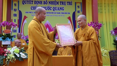 Thượng tọa Thích Trí Thọ quyết định bổ nhiệm trụ trì chùa Phước Quang đến Thượng tọa Thích Minh Mẫn
