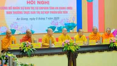 Chư tôn đức Ban Thường trực Ban Trị sự tỉnh An Giang họp phiên đầu tiên sau sáp nhập 