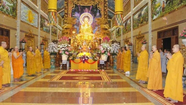 Trường hạ chùa Vĩnh An (xã Thành Thới) trang nghiêm tổ chức Lễ vía Bồ-tát Quán Thế Âm