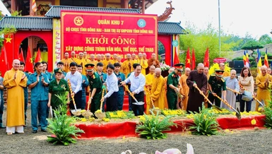 Bộ Tư lệnh Quân khu 7, Bộ Chỉ huy Quân sự tỉnh cùng Ban Trị sự tỉnh khởi công công trình thể dục, thể thao tại chùa Tỉnh Hội 