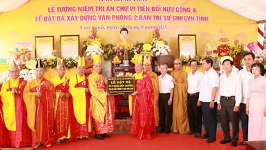 Đặt đá khởi công Văn phòng 2 - Ban Trị sự Phật giáo tỉnh tại chùa Hòa Long