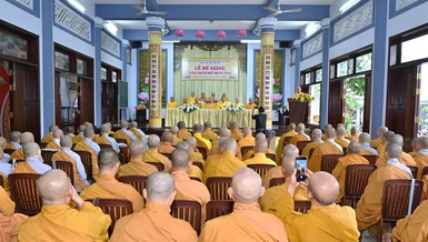 Quang cảnh Lễ tạ pháp khóa An cư kiết hạ của hai trường hạ tại P.Vũng Tàu