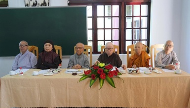 Chư Ni chủ tọa buổi họp rà soát công tác tổ chức Đại lễ tưởng niệm Đức Thánh Tổ Ni Đại Ái Đạo