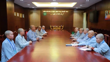 Phân ban Ni giới TP.HCM có buổi họp nhằm triển khai các hoạt động Phật sự - Ảnh: Trung Thắng