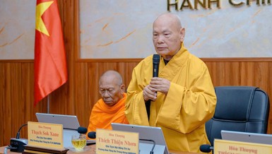 Trưởng lão Hòa thượng Thích Thiện Nhơn chủ trì các phiên họp với 16 Ban Trị sự tỉnh, thành phía Nam 