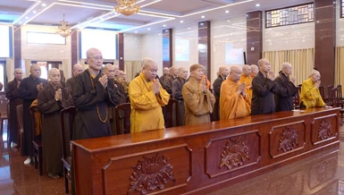 Ban Tổ chức họp kiểm tra tiến độ chuẩn bị tổ chức Đại hội tại Việt Nam Quốc Tự - Ảnh: Bảo Toàn/BGN