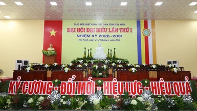 Đại hội đại biểu GHPGVN tỉnh Tây Ninh lần thứ I diễn ra tại Trụ sở Ban Trị sự - chùa Pháp Minh - Ảnh: Ban TT-TT Phật giáo tỉnh Tây Ninh