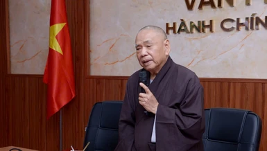 Trưởng lão Hòa thượng Thích Thiện Pháp chủ trì buổi họp