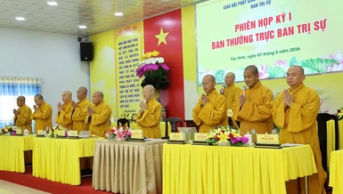 Buổi họp đầu tiên của Ban Thường trực Ban Trị sự Phật giáo tỉnh sau đại hội