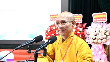 Hòa thượng Thích Thanh Điện phát biểu khai mạc