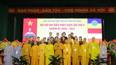 Đại hội đại biểu Phật giáo tỉnh Cao Bằng diễn ra thành công suy cử 30 thành viên Ban Trị sự - Ảnh: Hoàng Tuấn 