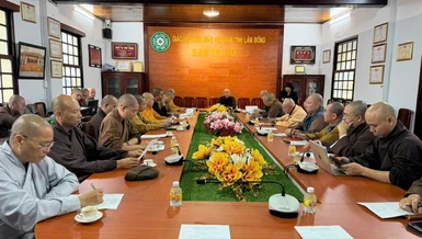 Ban Thường trực Ban Trị sự Phật giáo tỉnh họp rà soát công tác chuẩn bị Đại hội Phật giáo tỉnh lần thứ I