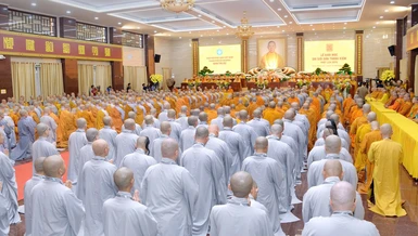 Trang nghiêm khai mạc Đại giới đàn Thanh Kiểm Phật lịch 2570, tại Việt Nam Quốc Tự - Ảnh: Bảo Toàn/BGN