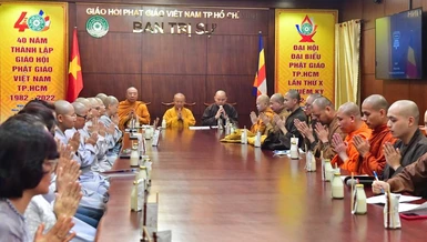 Buổi họp thảo luận nhân sự của Ban Phật giáo Quốc tế TP.HCM nhiệm kỳ 2022-2027