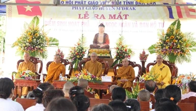 Ra mắt Điểm sinh hoạt Phật giáo Ngọc Ngân (62 Quang Trung, Tổ dân phố 1, Thị trấn M'Đrắk, huyện M'Đrắk)