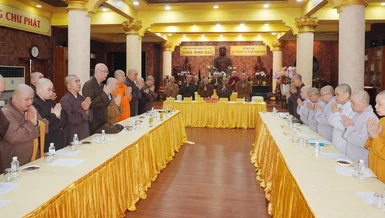 Ban Trị sự GHPGVN Q.3 họp triển khai công tác Phật sự 6 tháng đầu năm 2024