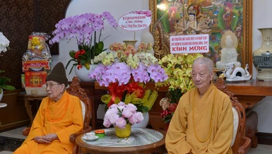 Đại lão Hòa thượng Thích Trí Quảng và Trưởng lão Hòa thượng Thích Đức Nghiệp