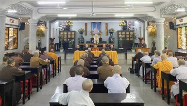 Thượng tọa Thích Giác Trí phát động Tăng Ni trên địa bàn quận ủng hộ đến đồng bào miền Bắc bị thiệt hại do bão số 3