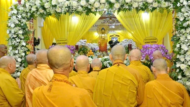 Lễ nhập kim quan Trưởng lão Hòa thượng Thích Tịnh Hạnh tại chùa Phật Bửu - Ảnh: Bảo Toàn