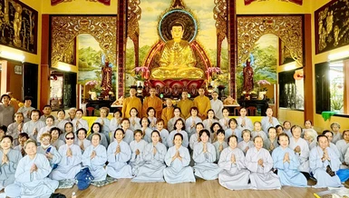 Ban Hướng dẫn Phật tử TP.HCM thăm, sách tấn đến đạo tràng tu học chùa Hưng Phước