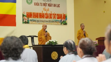Khóa tu Ngày an lạc tại chùa Phổ Quang vào sáng nay, 23-3