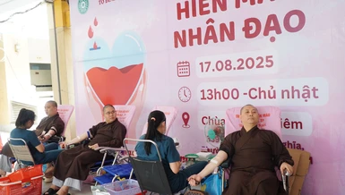 Chư Tăng chùa Vĩnh Nghiêm hiến máu nhân đạo