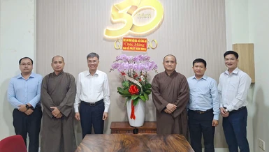 Đoàn Cục An ninh nội địa - Bộ Công an thăm, chúc mừng Báo Giác Ngộ nhân Đại lễ Phật đản Phật lịch 2570