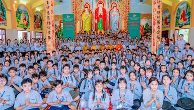 Có hơn 200 trại sinh tham gia trại huấn luyện do Phân ban Gia đình Phật tử tỉnh Cà Mau tổ chức 