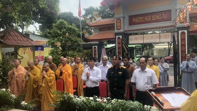 Đại lễ Phật đản H.Cần Giờ diễn ra tại Văn phòng Ban Trị sự Phật giáo huyện, chùa Hải Đức 