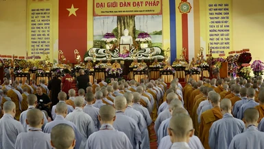 Ban Trị sự GHPGVN tỉnh Long An tổ chức Đại giới đàn Đạt Pháp tại hai điểm: chùa Pháp Minh - giới trường Tăng (H.Đức Hòa) và chùa Hòa Bình - giới trường Ni (H.Cần Giuộc), từ ngày 28-2 đến 3-3-2025 (ngày 1 đến 4-2-Ất Tỵ) - Ảnh: Quảng Đạo/BGN