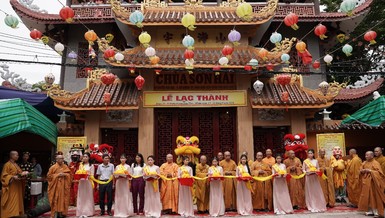 Cắt băng khánh thành chùa Sơn Hải sau 10 năm trùng tu