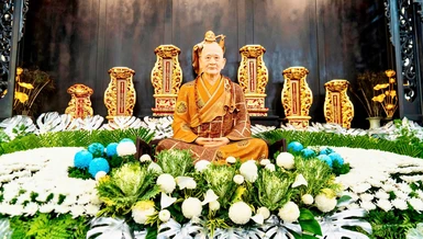 Tôn tượng Trưởng lão Hòa thượng Thích Tắc An an trí tại tổ đường chùa Thiền Tôn 2 (TP.Thủ Đức)