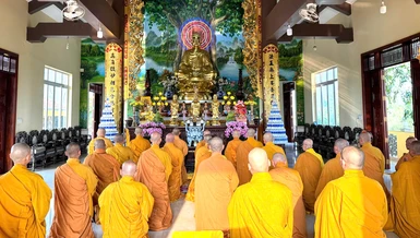 Khóa lễ Bố-tát của chư Tăng H.Bình Chánh tại chùa Pháp Chơn (xã Hưng Long)