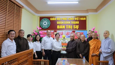 Ban Tuyên giáo và Dân vận Thành ủy TP.HCM chúc mừng Phật đản Phật lịch 2569 đến Ban Trị sự GHPGVN Q.Bình Thạnh