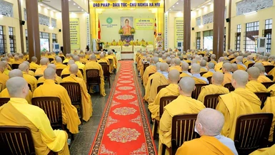 Lễ khai hạ của Phật giáo tỉnh Bình Dương tại tổ đình Hội Khánh (Thủ Dầu Một)