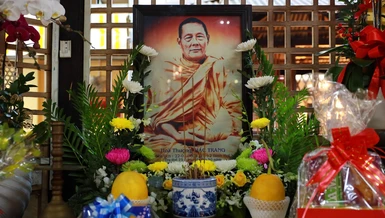 Di ảnh Trưởng lão Hòa thượng Thích Giác Trang tại tịnh xá Ngọc Chánh (P.Bình Thạnh, TP.HCM) - Ảnh: Thanh Tốt