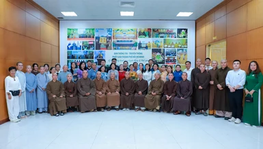 Ấm áp buổi họp mặt thân mật tổng kết, kết thúc nhiệm kỳ của Ban Thông tin - Truyền thông Phật giáo TP.HCM và Nhóm đồng hành cùng truyền thông Phật giáo - Ảnh: Trung Thắng/BGN