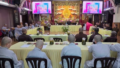 Quang cảnh phiên họp tại Quan Âm tu viện (P.Cầu Kiệu, TP.HCM)